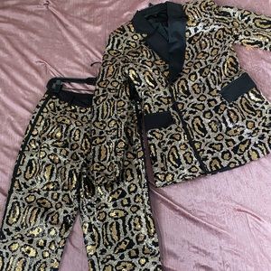 Leopard Sequin Double-Breasted Suit